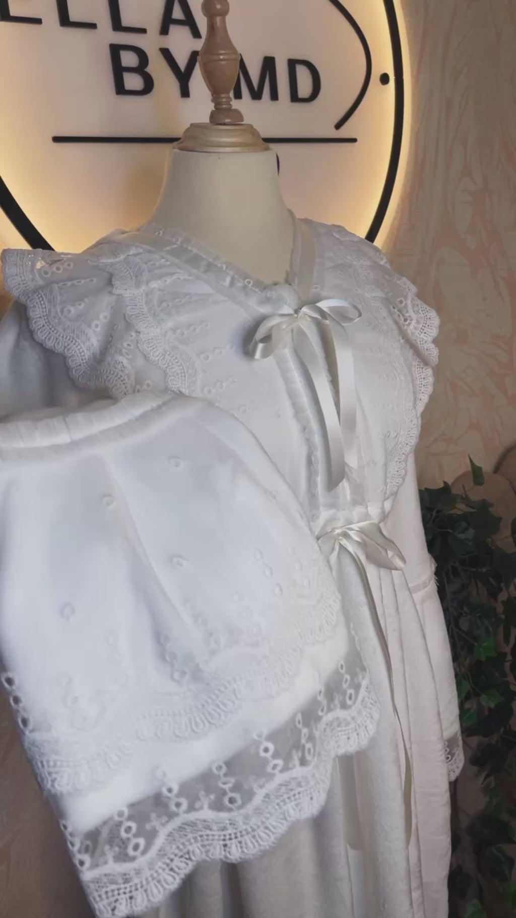 كسوة ابيض شتوية ناعمة بدونتيل متميز||Robe Pyjama blanche chic et élégante